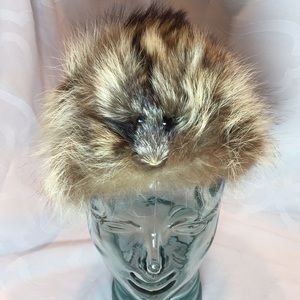 Vintage real fur UNIQUE hat approx 20 inch